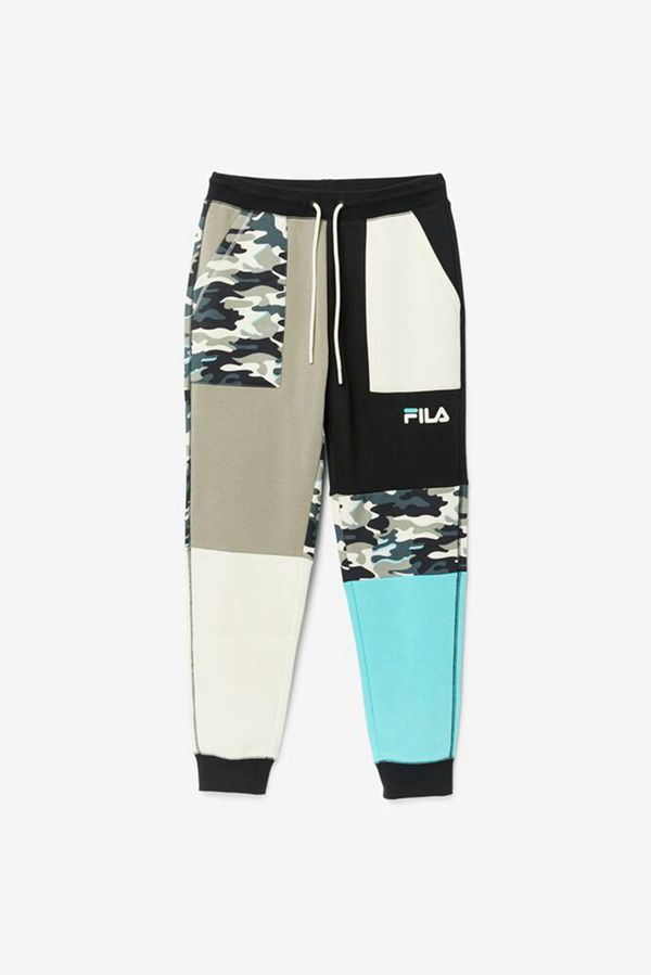 Fila Bundy Patchwork Men's Sweatpants - Black,NZ 863-29451